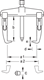 Puller set with 3 hooks 140x100 mm - 2224097 (2) (Thumbnail)