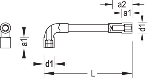 Double ended socket wrench with hole 10 mm - 1436813 (3)