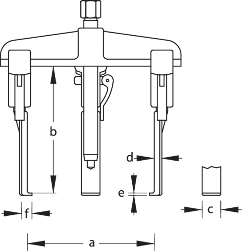 Puller kit with 6 hooks 90x100/200 mm - 1745158 (4)