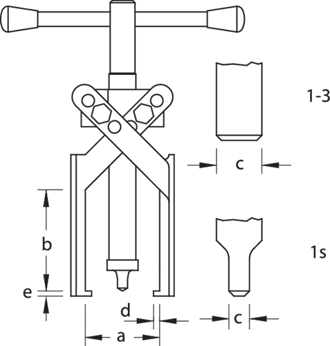 Puller 2-arm XS legs 80x85 mm - 2018578 (3)