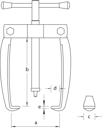 Puller 2-arm XS legs 50x70 mm - 2018594 (3)