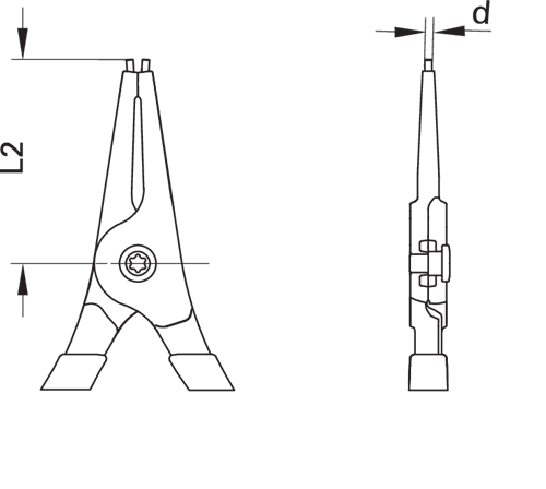 Assembly pliers for external circlips straight 19-60 mm - 2923602 (3)