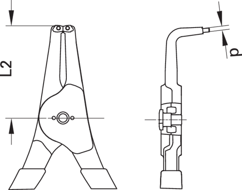 Assembly pliers for external circlips angled 40-100 mm - 2930730 (3)