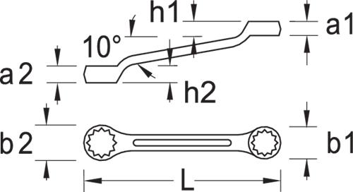 Double ring wrench short UD profile 8x9 mm - 6051230 (2)