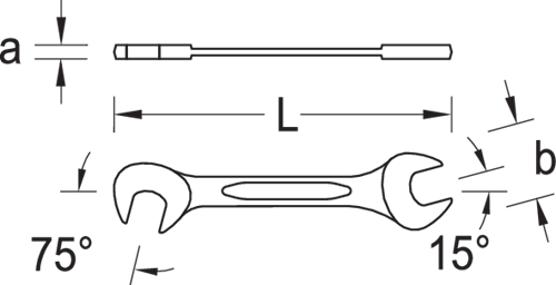 Double open ended spanner small 5 mm - 6094120 (2)
