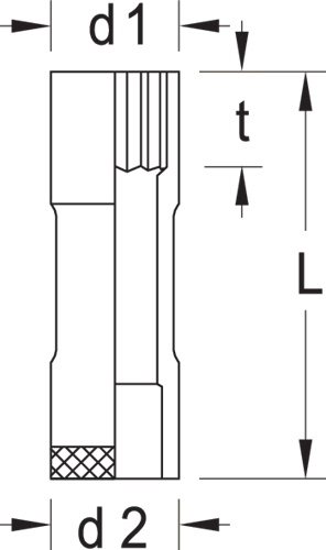Socket wrench insert 1/2" long UD profile 17 mm - 6140330 (2)