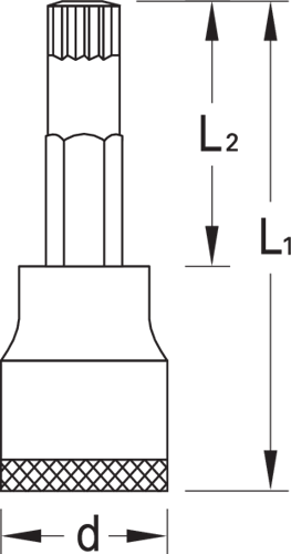 Screwdriver bit socket 1/2", long XZN M10 - 6159510 (2)