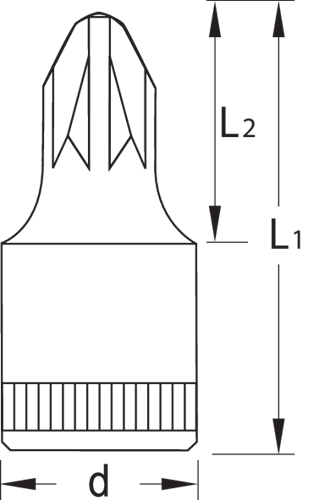Screwdriver bit 1/4" POZI PZ 1 - 6187130 (2)
