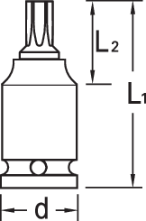 Impact socket 1/2" TX T45 - 1603124 (2)