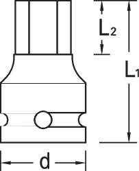 Impact socket 1/2" internal hexagon 12 mm - 6224350 (2)