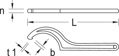 Hook wrench, DIN 1810 Form A, 30-32 mm - 6334100 (2)