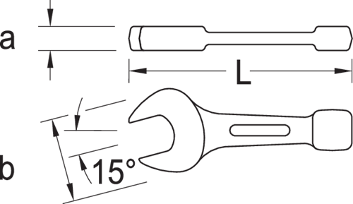 Open ended slogging spanner 85 mm - 6401580 (2)