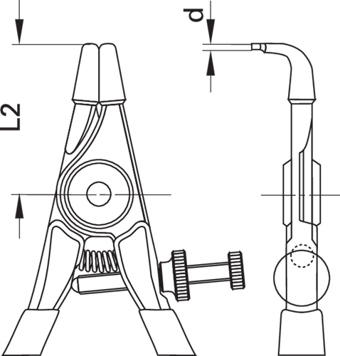 Assembly pliers for external circlips angled 10-15 mm - 6700810 (2)