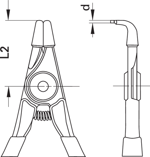 Assembly pliers for external circlips angled 85-140 mm - 6702780 (2)