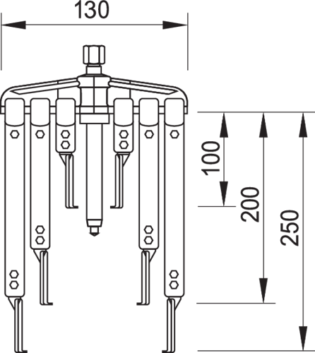 Puller set with 9 hooks 200x150/220/300 mm - 1675990 (3)