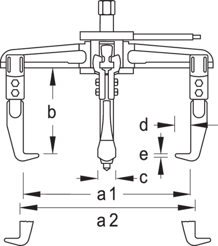 Universal puller 3-arm 450x200 mm - 8002440 (2)