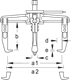 Universal puller 3-arm 450x200 mm - 8002440 (2) (Thumbnail)