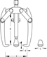 Puller 3-arm 130x160 mm - 8004300 (2) (Thumbnail)