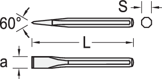 Masonry chisel 8-point 250x16 mm - 8731440 (2)