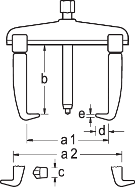 Quick-release puller with 2 arms with slim hooks 160x150 mm - 2015722 (2)