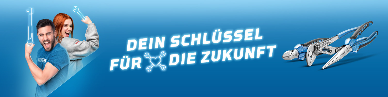 Motiv zur Ausbildung bei Gedore mit Text "Dein Schlüssel für die Zukunft"