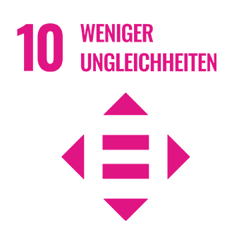 Icon des Nachhaltigkeitsziels weniger Ungleichheiten