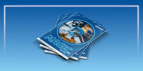 Gedore Promotion Magic aufgeschlagen auf blauem Hintergrund