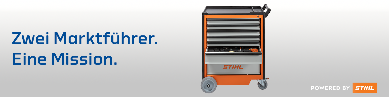 STIHL Werkstattwagen von GEDORE für professionelle Forstarbeiten und Werkstatteinsätze.
