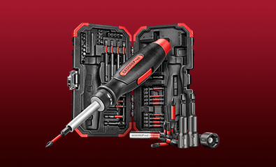 Gedore red Torsionsbit-Set R33003043 auf rotem Hintergrund