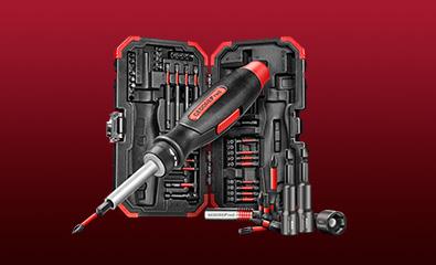 Gedore red Torsionsbit-Set R33003043 auf rotem Hintergrund