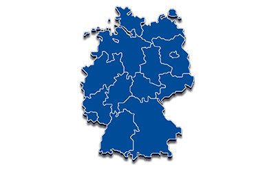 Map of Germany in GEDORE Blue