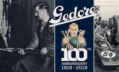 Kollage aus historischen Gedore Bildern und dem Logo zum 100-jährigen Jubiläum 1919