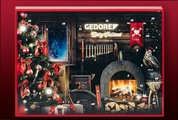 Front of the Gedore red advent calendar