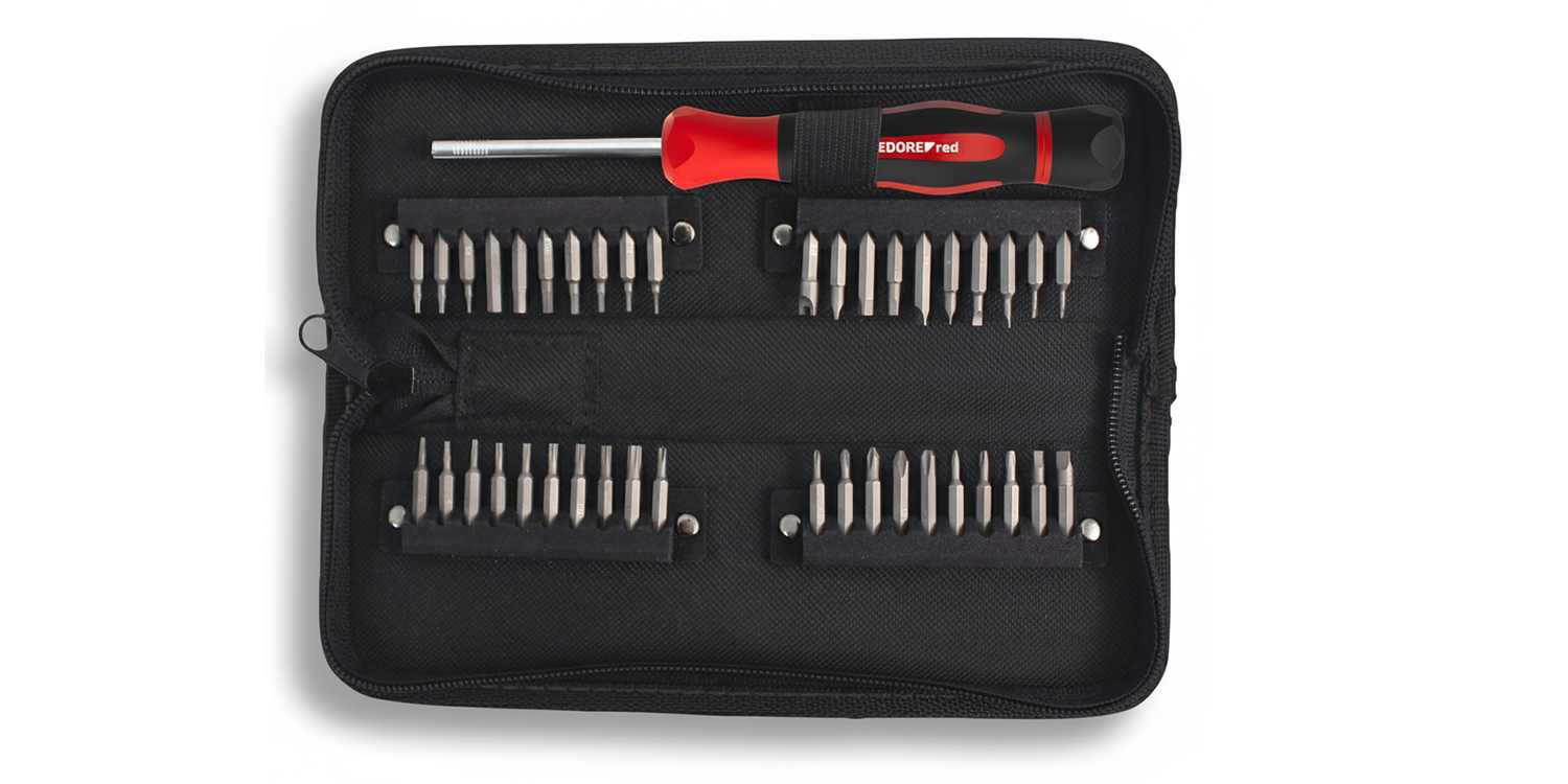 Bit Satz in einer Stofftasche von GEDORE red